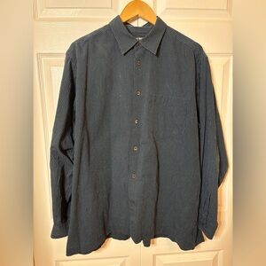 Issey Miyake mainline men’s navy blue sashiko-stitch shirt/overshirt